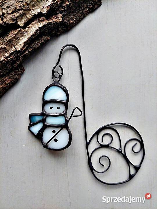 zakładka do książki bałwanek błękitny witraż Piekary Śląskie