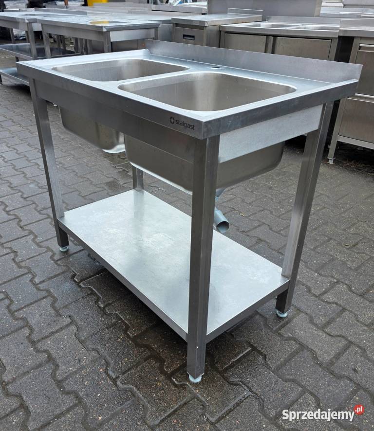 Zlew 2 komorowy z Półką 1006085 M1395 N Gastronomia wielkopolskie Nowe Skalmierzyce