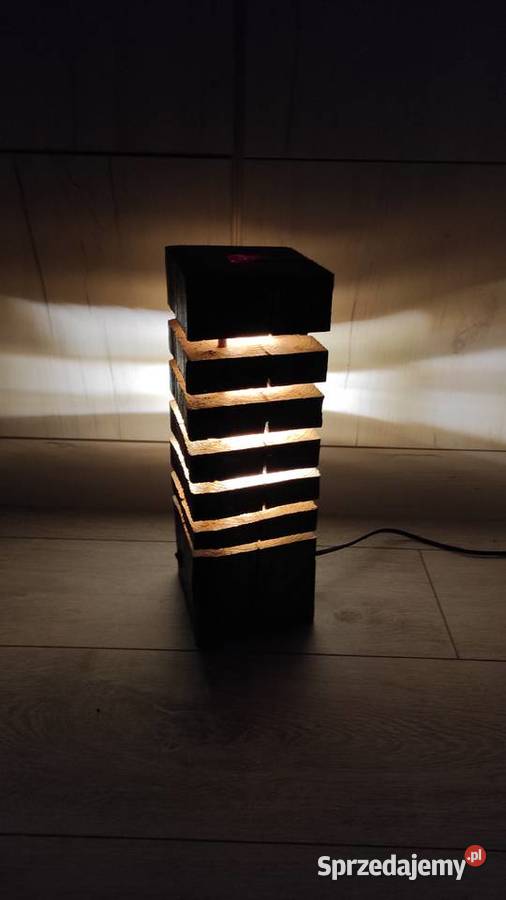 Lampa drewniana loftowa handmade Olsztyn