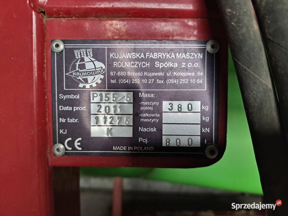 Opryskiwacz Krukowiak Optimal 800 łódzkie