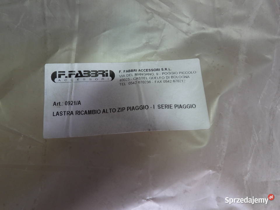 SZYBA OWIEWKA FABBRI PIAGGIO ZIP Części i akcesoria motocyklowe Bielsk Podlaski