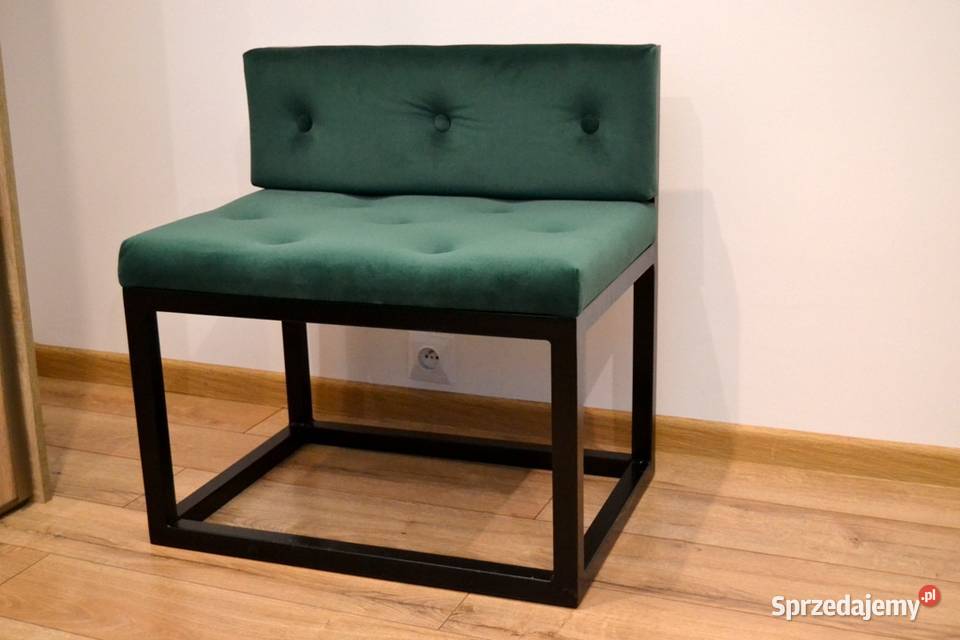 Ławeczka loft siedzisko pufa z oparciem stalowa Meble Kraków