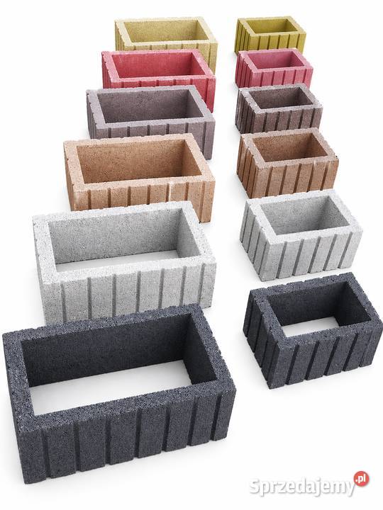 Gazony betonowe prostokątne 40x28x20h donice Obrzeża i palisady