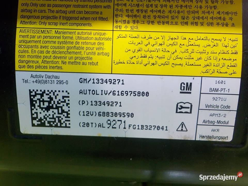 CHEVROLET ORLANDO 20 VCDI 13r 5D AIRBAG poduszka Suków