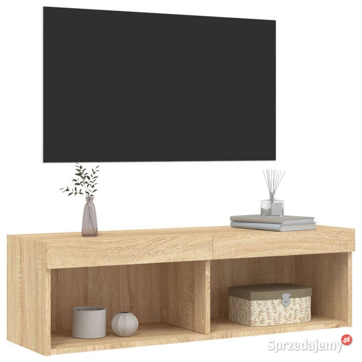 Szafka pod TV z oświetleniem LED dąb sonoma mazowieckie Warszawa sprzedam