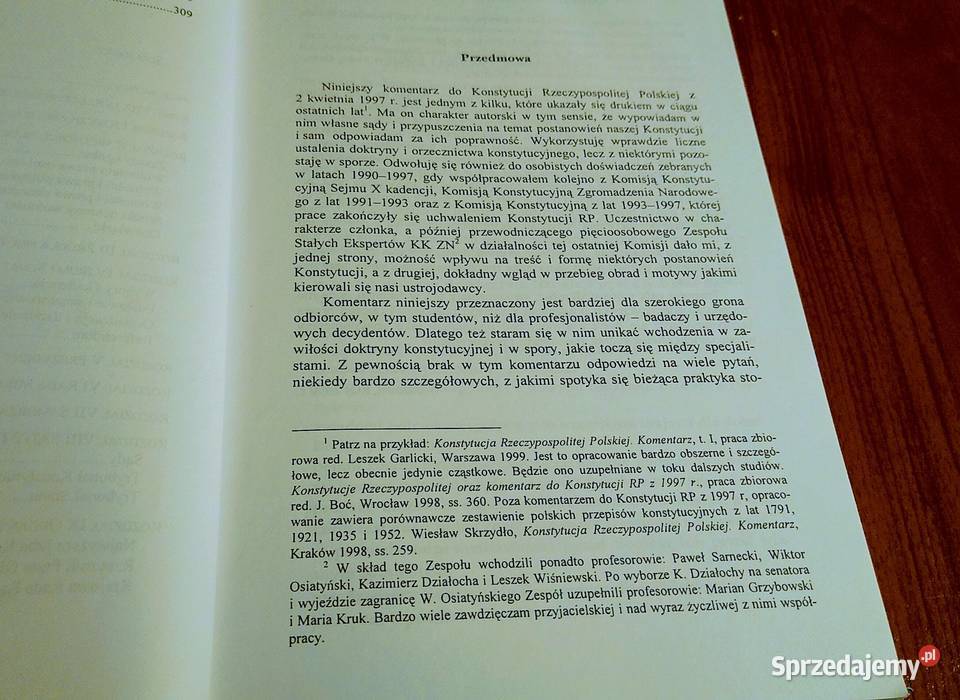 Komentarz do Konstytucji Rzeczypospolitej Rok wydania 2000 pomorskie Gdańsk