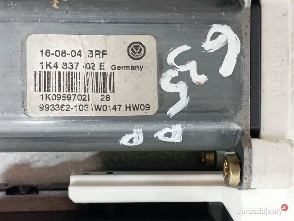 MECHANIZM SZYBY PRAWY PRZÓD 1K0959792C VW osobowe Mechanizmy opuszczania szyb sprzedam