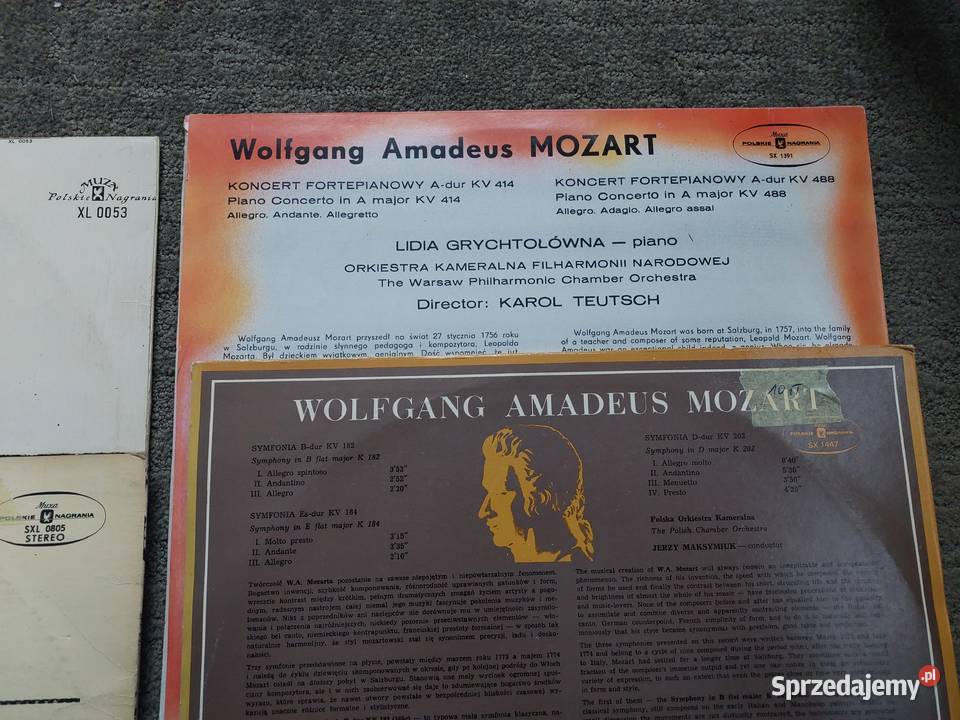 37 Zestaw 4 Płyta winylowa Mozart Tczew sprzedam
