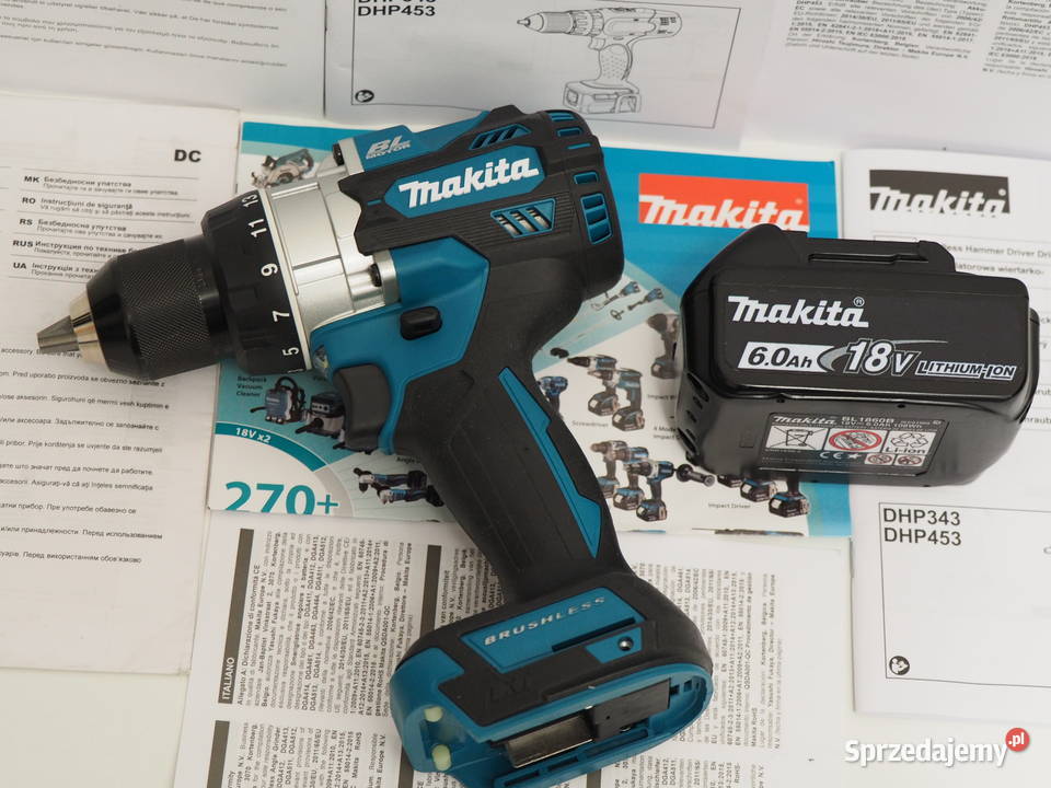 MAKITA DDF 486 wkretarka 130Nm bateria 18v 6Ah mazowieckie sprzedam