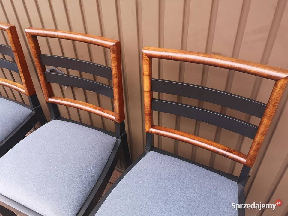 Krzesła ARTDECO Orzech Stare Antyk Komplet 4 Antyki, Sztuka, Kolekcje