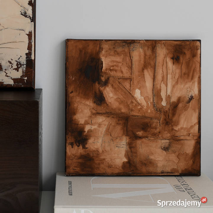 Brązowy Obraz Strukturalny 30x30 Ręcznie Poznań