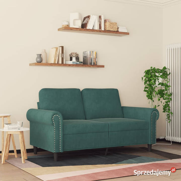 Sofa 2osobowa ciemnozielona 120 tapicerowana Warszawa