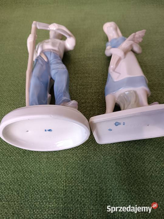 Figurki z porcelany żniwiarz i żniwiarka małopolskie Gorlice