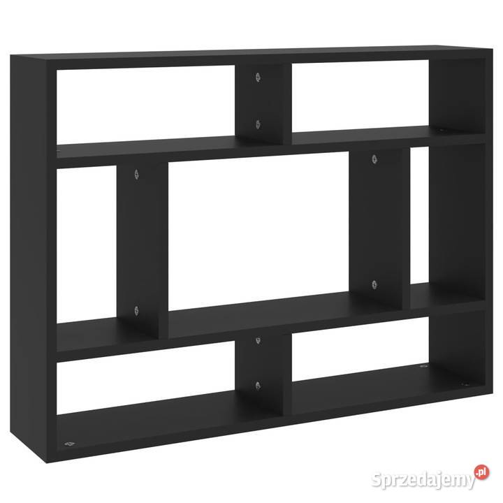 Półka ścienna czarna 75x16x55 materiał