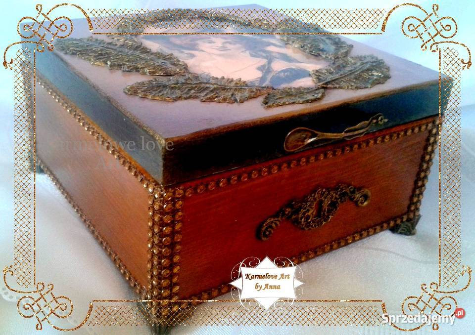 Herbaciarka szkatułka rękodzieło prezent Warszawa
