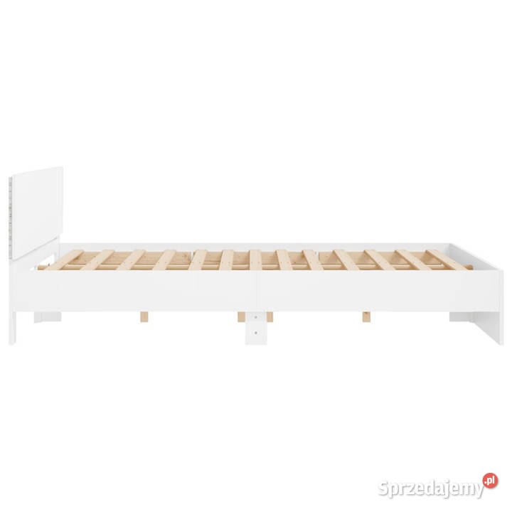 Rama łóżka z wezgłowiem i LED biała 180x200 Łóżka Warszawa