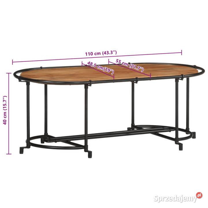 Stolik kawowy 110x55x40 lite drewno akacjowe mazowieckie