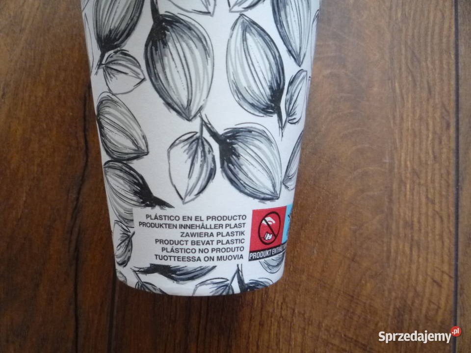 12 sztuk Kubki papierowe 250ml Szare liście szary zachodniopomorskie Szczecin