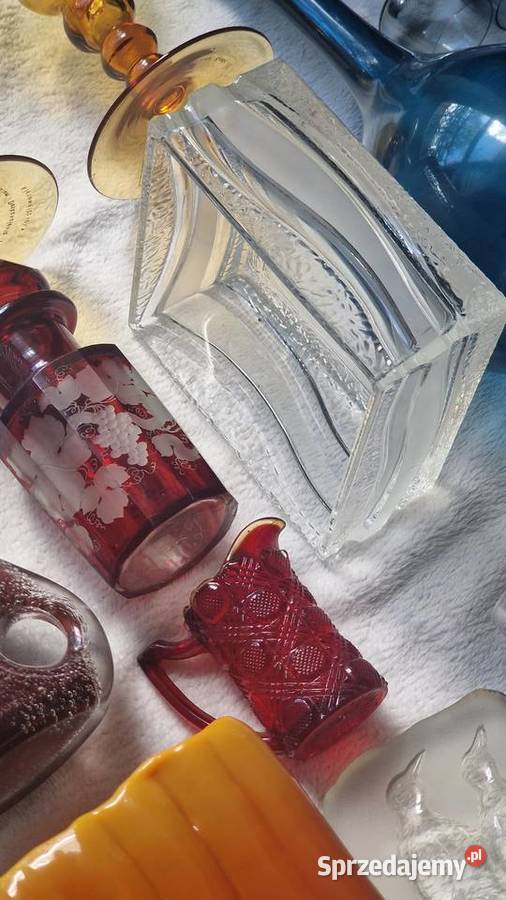 Szkło kolorowe prl 32 zestaw kryształy Kraków