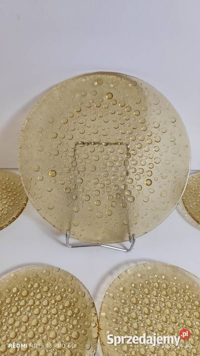 Talerze ASTEROID DROST Szkło Ząbkowice komplet Wiązów