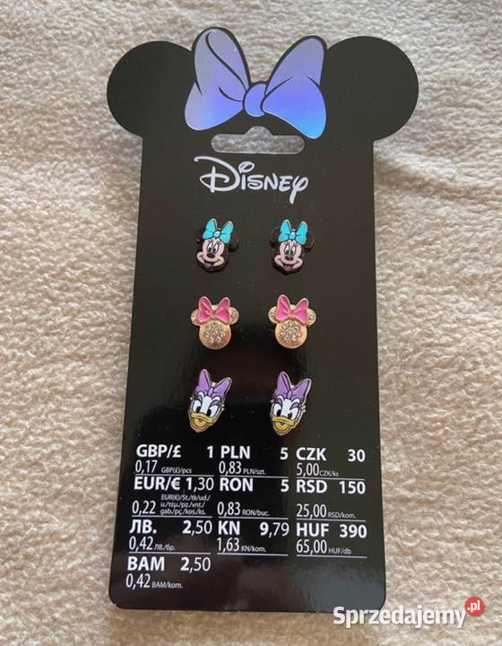 Kolczyki Disney Minnie Mouse Daisy Zestaw 3 pary wielkopolskie Rogoźno