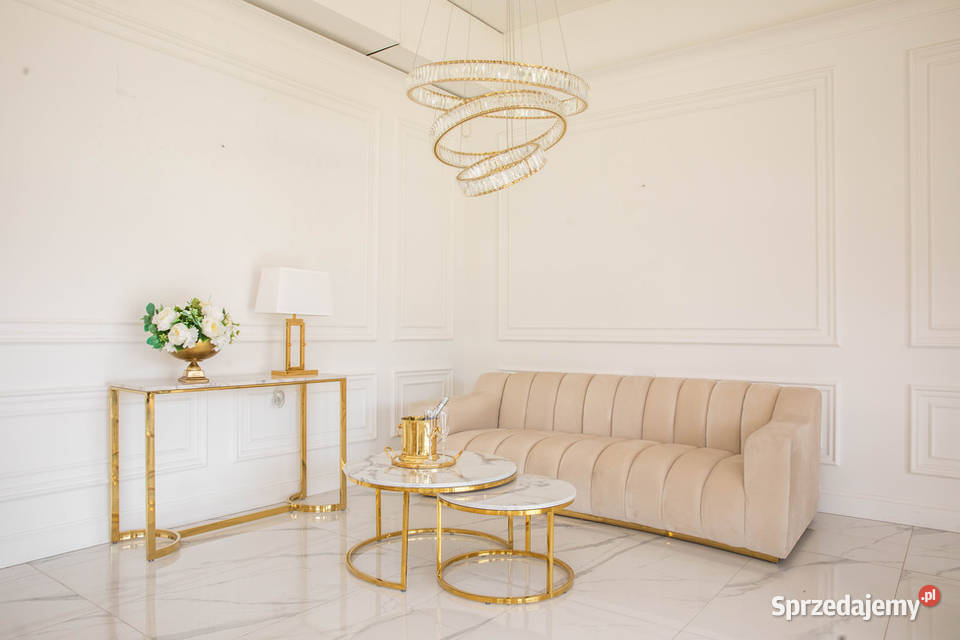 Ekskluzywna Sofa LONDON Beżowa Glamour 3 os Warszawa