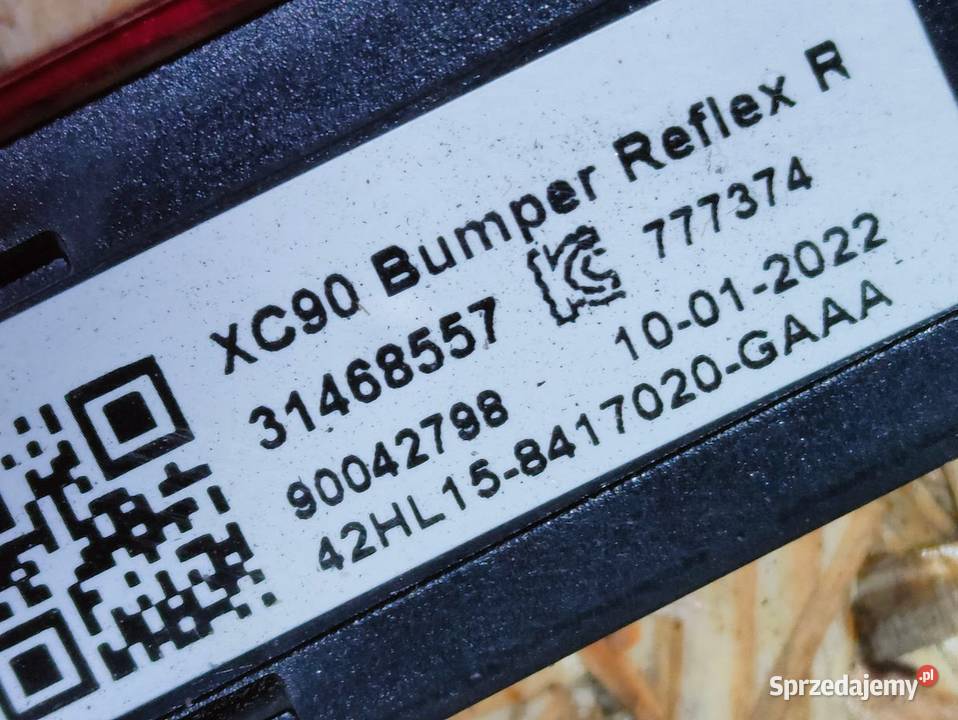 Odblask Zderzaka Prawy Tył Volvo XC90 XC 90 II osobowe Pleszew
