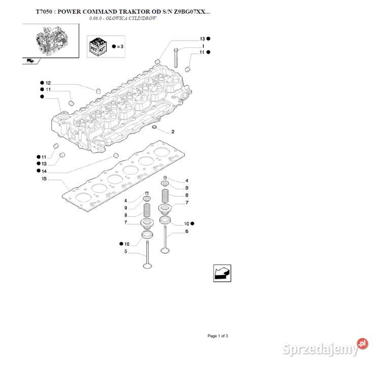 HOLLAND T 7050 power command KATALOG części Gdańsk