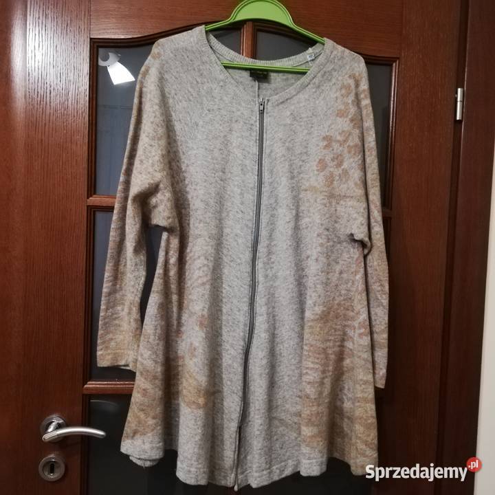 Sweterek damski szary XL zapinany na ekspres Sieradz