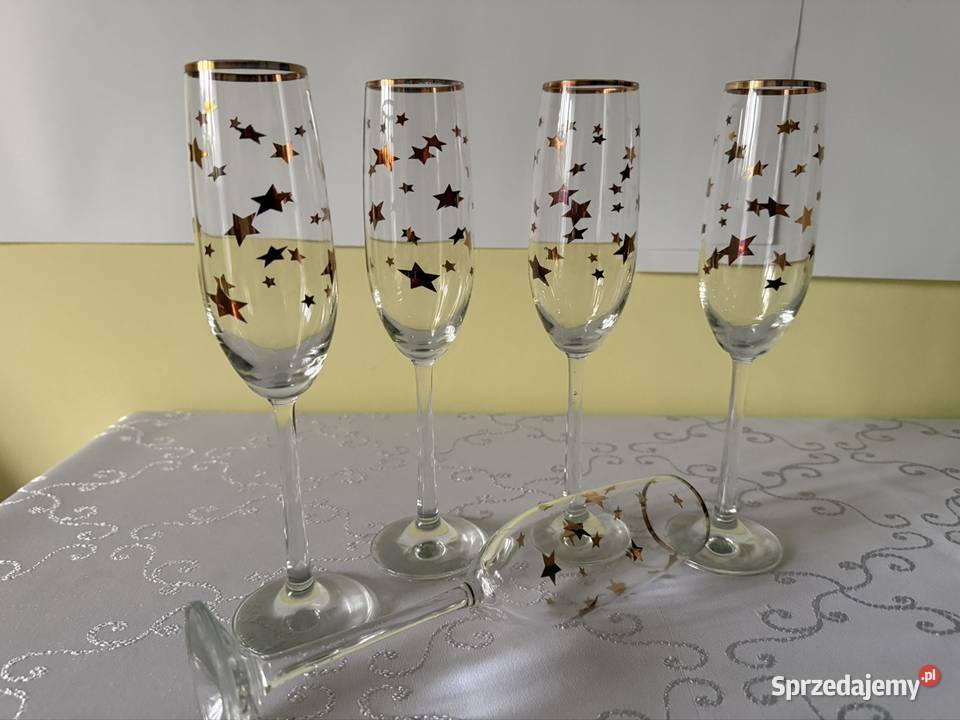 Kieliszki do Szampana 200 ml Złote Gwiazdki śląskie Czerwionka-Leszczyny