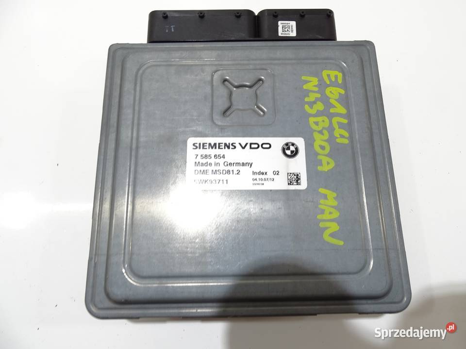 KOMPUTER STEROWNIK SILNIKA BMW E60 E61 N43B20A Strzyżewice
