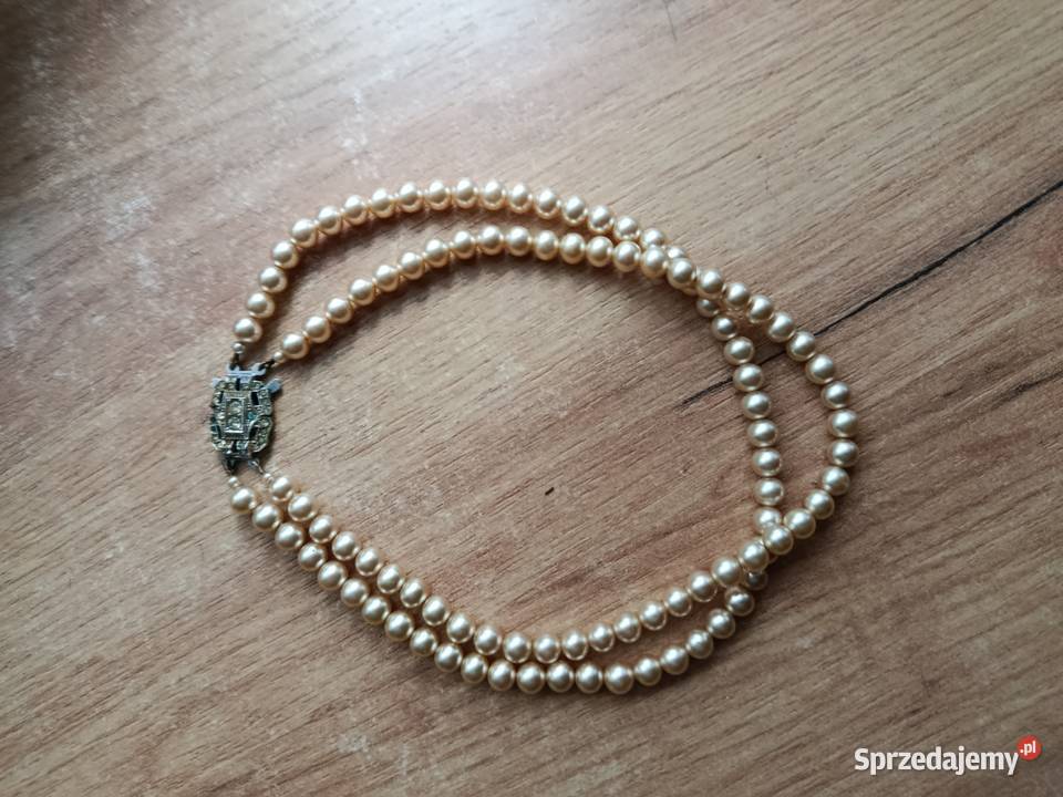 Stara kolia Lotus w etui perły vintage lata 5060 Choszczno