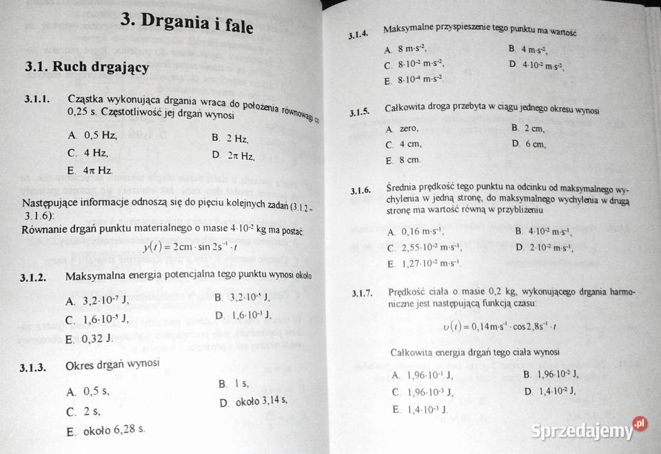 Zbiór pytań i zadań testowych z fizyki Jadwiga Chełm sprzedam