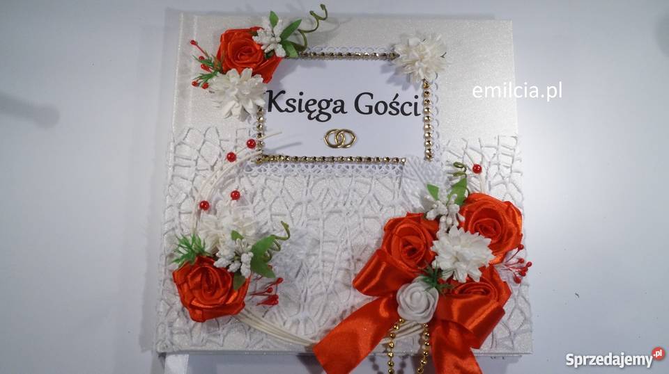 Księga Gości Album kolor Czerwień Biel Zieleń Ozdoby lubuskie