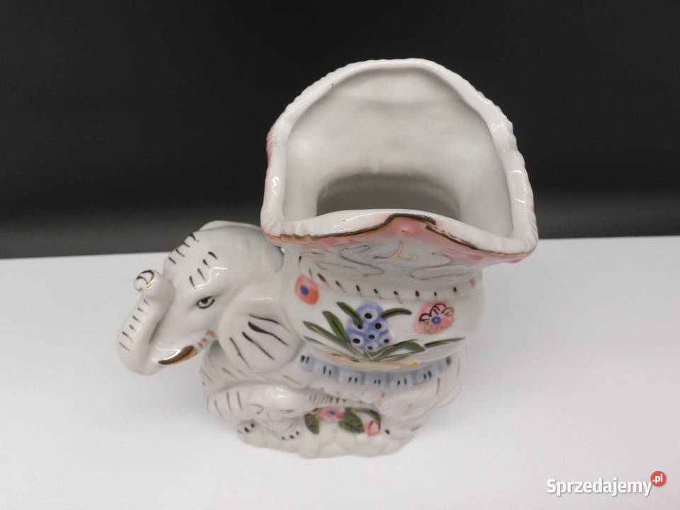 Ceramiczny wazon figurka Słoń z małym słonikiem Raszków