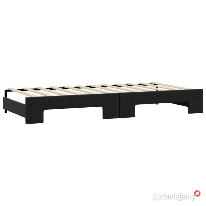 Sofa rozsuwana z szufladami czarna tkanina Warszawa