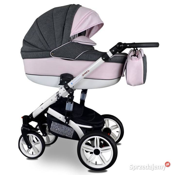 Wózek Dziecięcy zestaw 3w1 Aveiro z Fotelikiem różowy Kraków