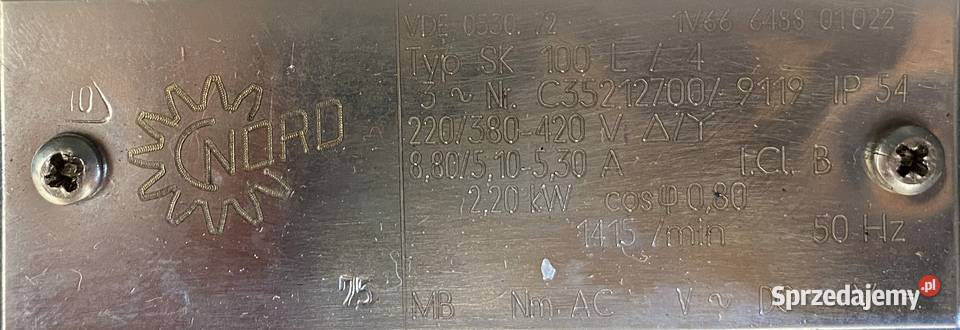 motoreduktor przekładnia 22kW 96obr NORD kujawsko-pomorskie Pigża sprzedam