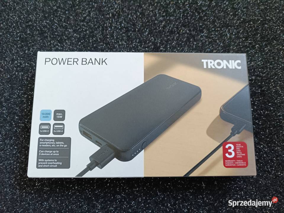 Powerbank 10000mAh szybkie ładowanie nowy czarny mazowieckie Pruszków