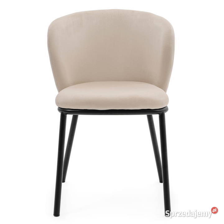 Jasnobeżowe Krzesło Tapicerowane Bari Wysyłka 54cm Tarchały Małe