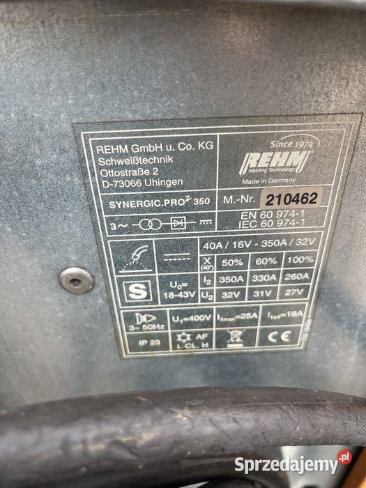 Spawarka REHM Synergic PRO 2 4504 Aluminium Tuliszków