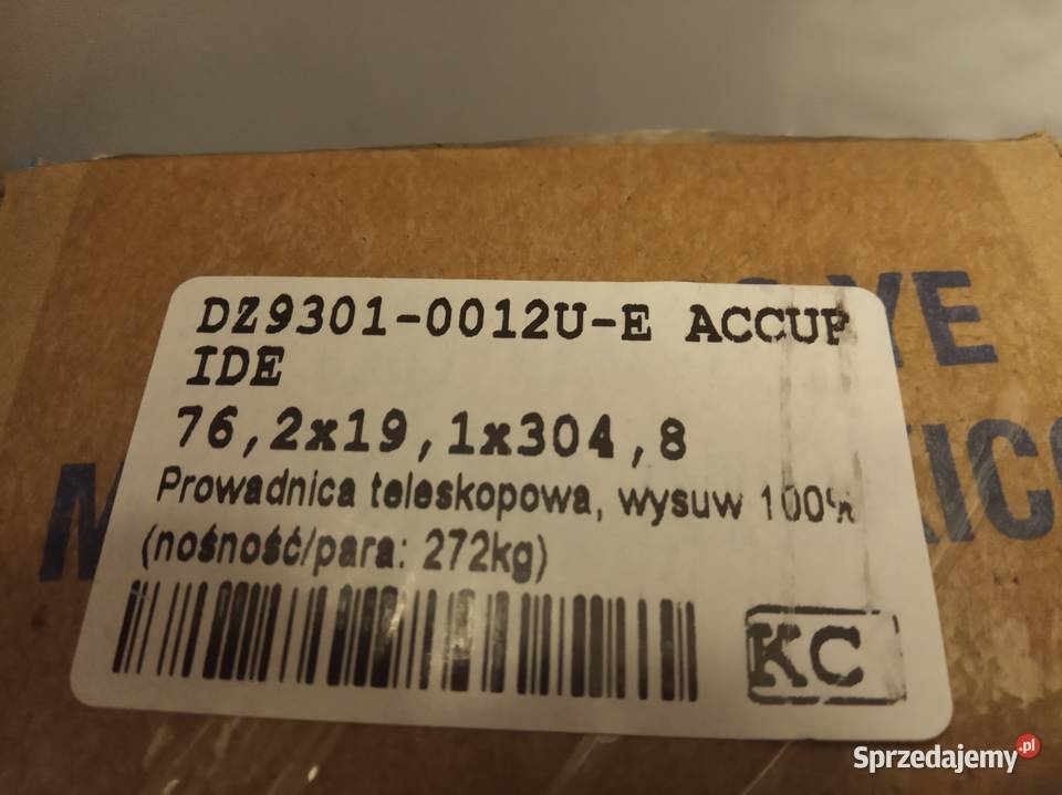 Prowadnica Kulkowa 9301 Accuride dł3048mm 272 Łódź