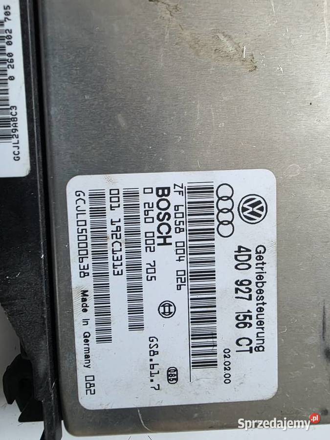 Sterownik skrzyni biegów 4D0927156CT Audi A8 D2 warmińsko-mazurskie
