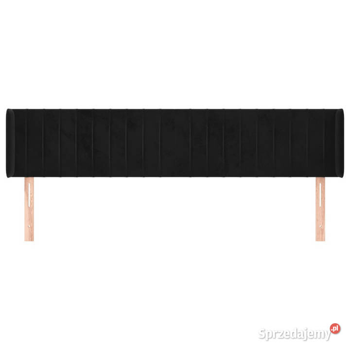 Zagłówek uszak czarny 203x16x7888 aksamit Warszawa