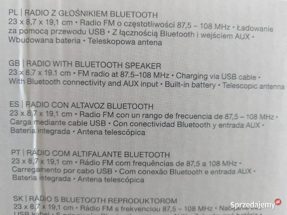 NAJTANIEJ Radio z Głośnikiem Bluetooth USB Zabrze