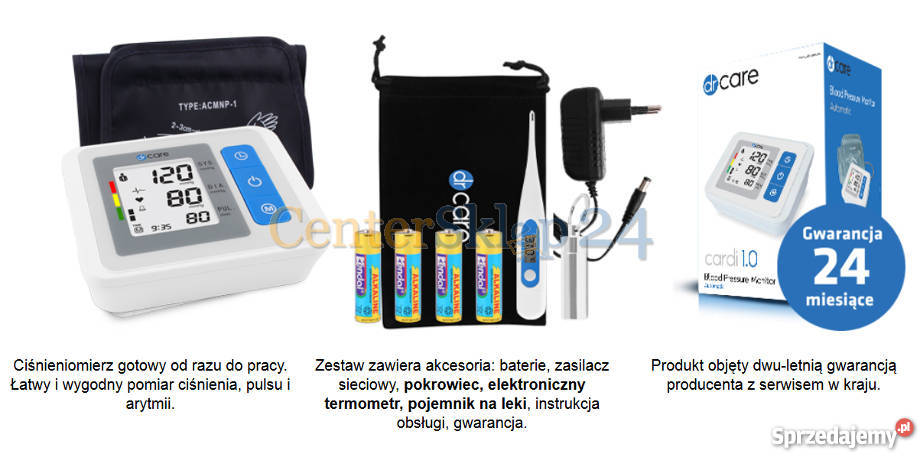 Ciśnieniomierz DrCare CARDI 10 termometr ARYTMIA Poznań