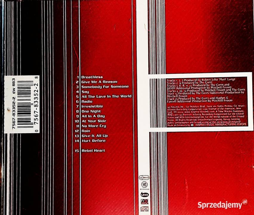 Wspaniały Album Cd THE CORRS Album In Blue CD śląskie Gliwice sprzedam