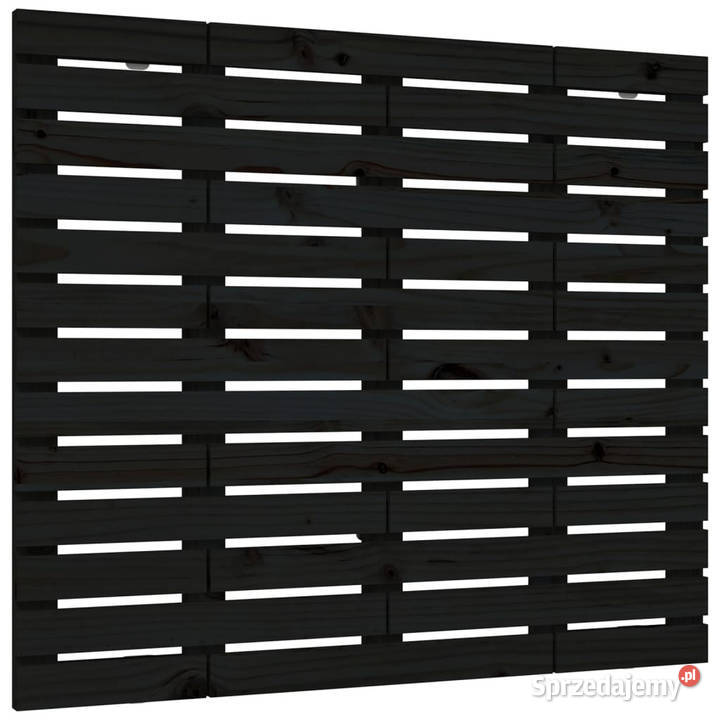 Wezgłowie łóżka czarne 146x3x915 lite drewno Warszawa