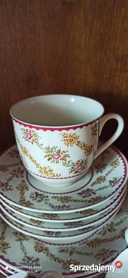 Filiżanka z talerzykiem deserowym Łomonosow pomorskie Gdańsk