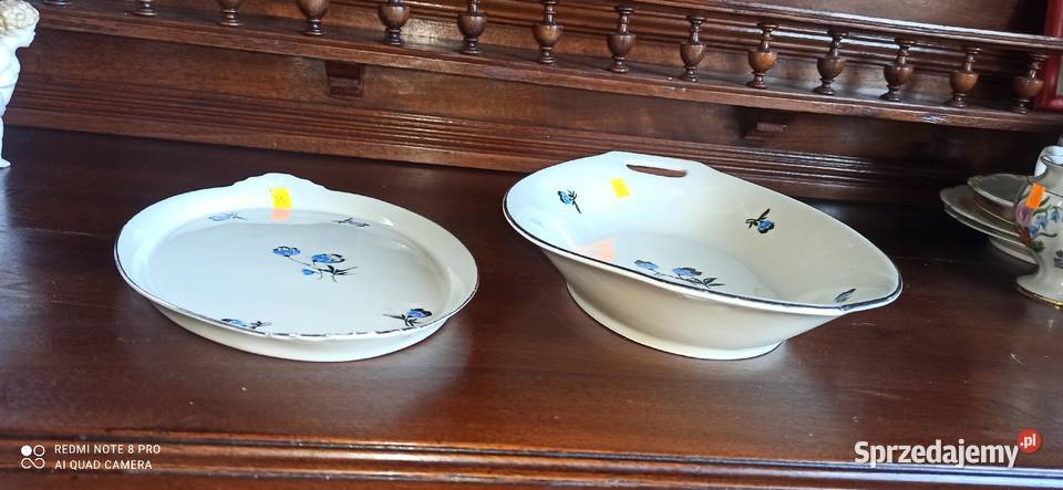 Patera KPM Krister Royal Ivory Niebieskie kwiaty Porcelana i szkło Gdańsk